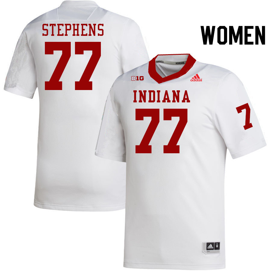 Women #77 Tyler Stephens Indiana Hoosiers College Football Jerseys Stitched-White